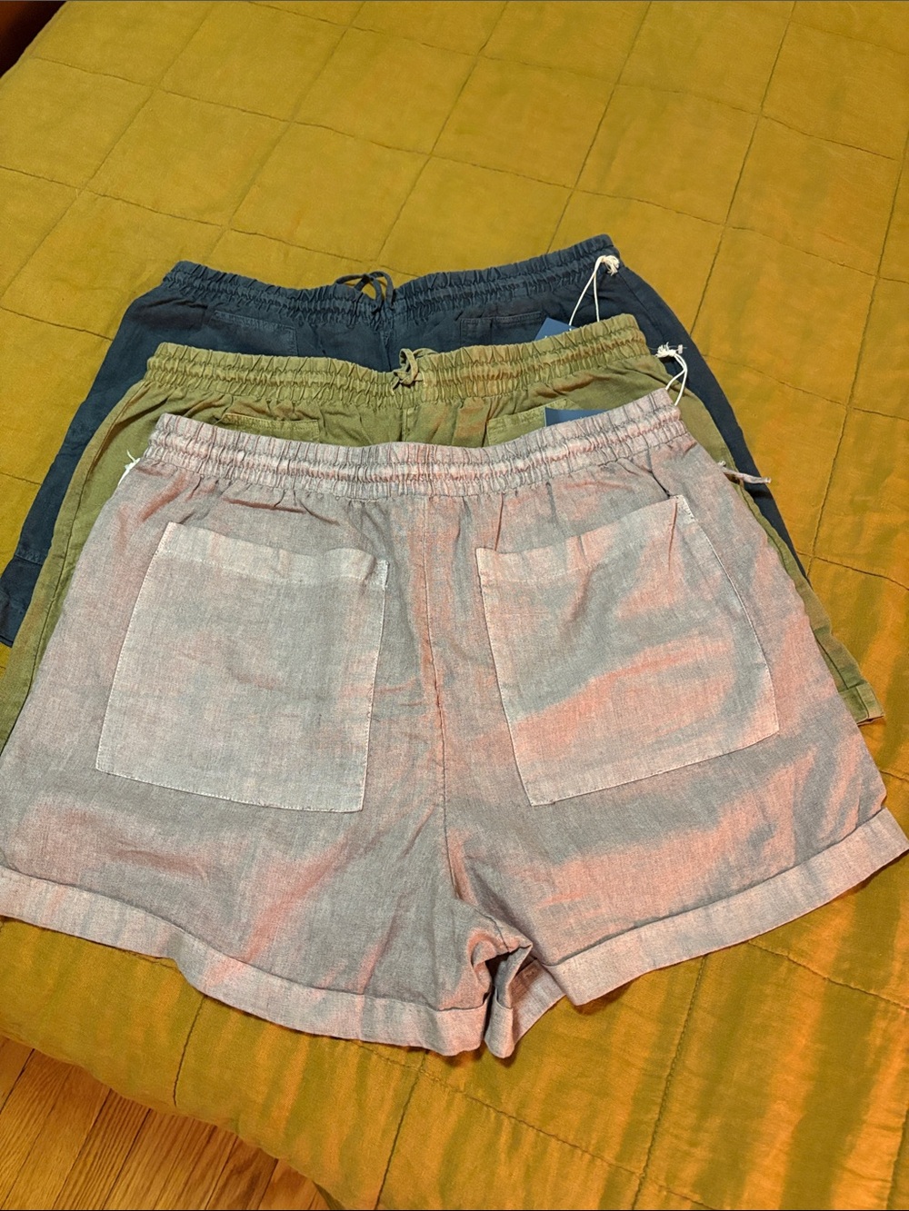 NWT Universal Thread Linen-Blend Pull-On Shorts — Brown, Olive & Black Trio - Picture 5 of 6